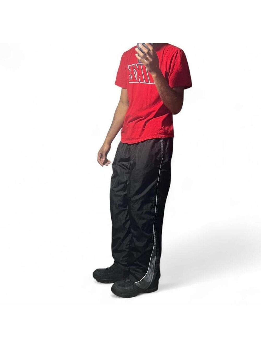 Y2K Baggy Black/Grey Starter Track Pants